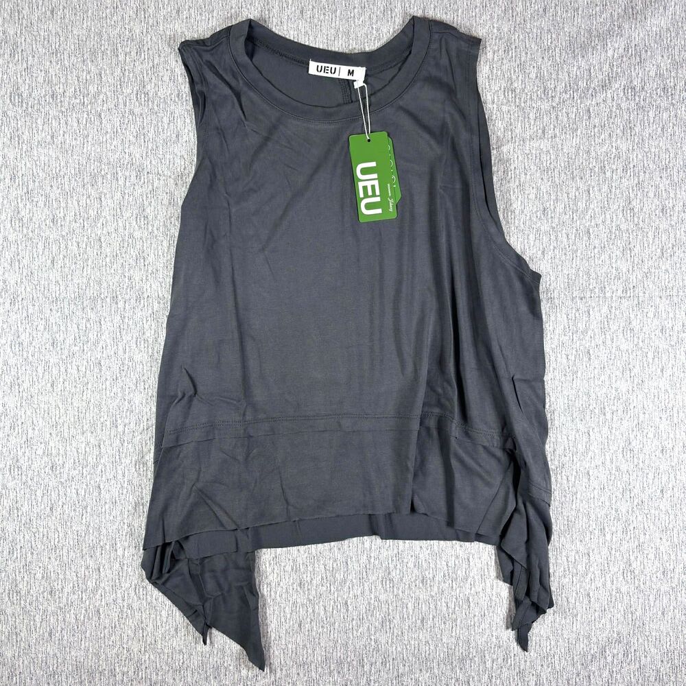 UEU Cropped Tank Top Women Size M Yoga Workout Athletic Summer Flowy Gym Shirt